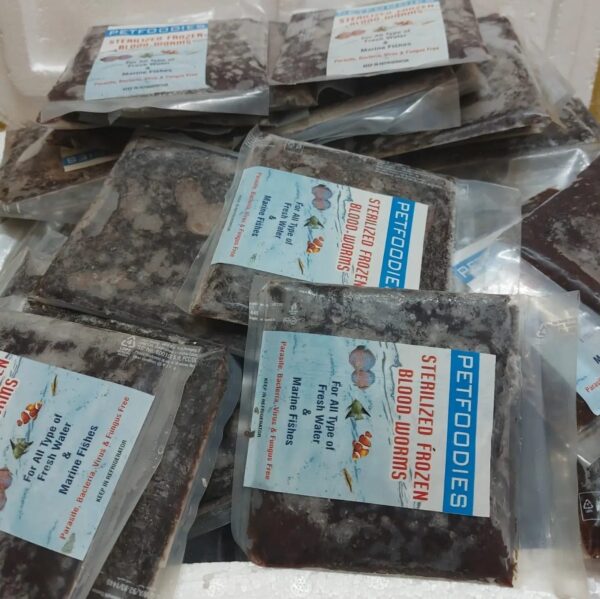 Sterilized frozen bloodworms